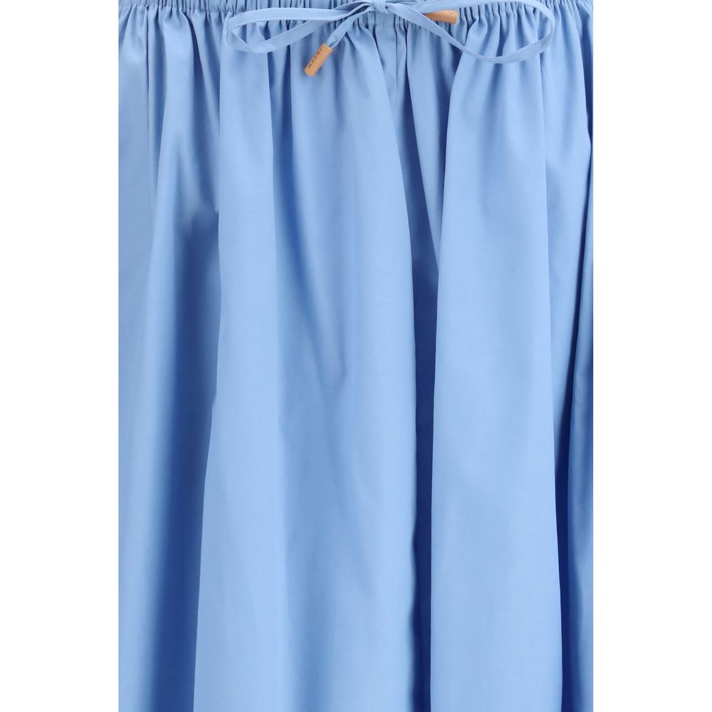 Marni Light Blue Cotton Midi Skirt