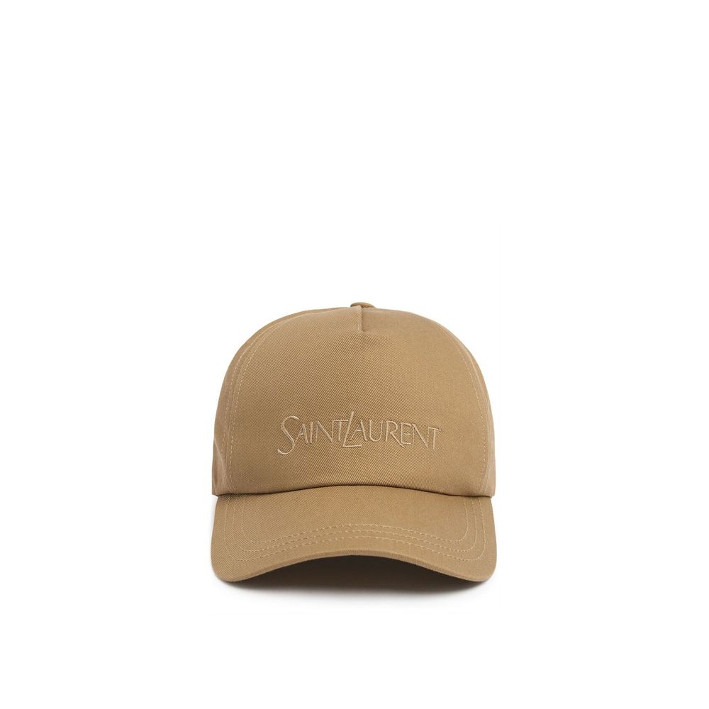 Saint Laurent Beige Cotton Cap (Baseball Hat)