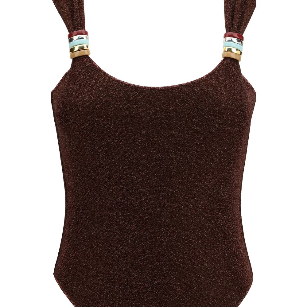 Oséree Brown Polyamide One-Piece Swimsuit