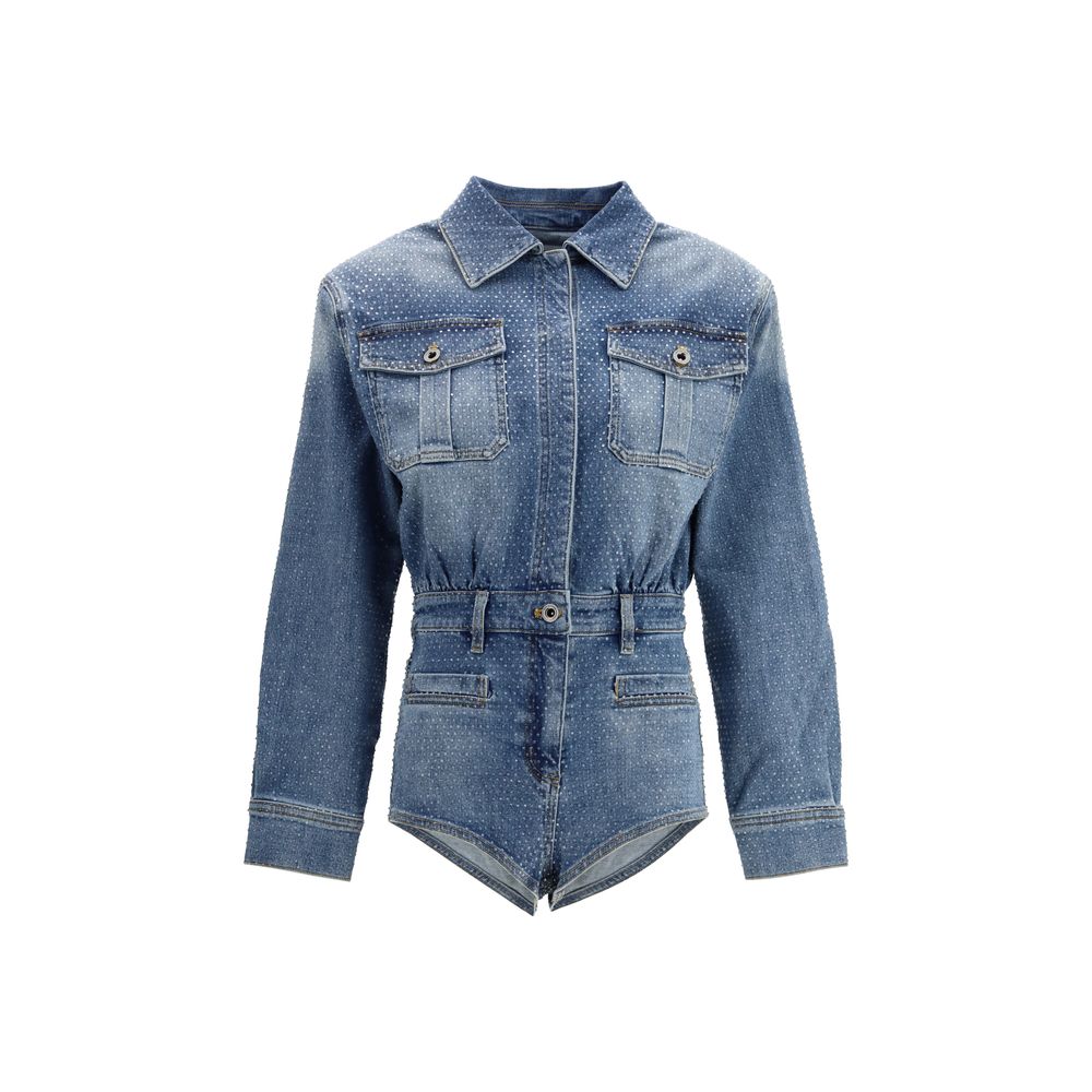 Self-Portrait Blue Cotton Jumpsuit