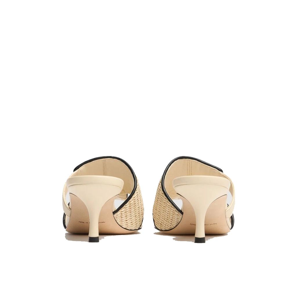 Manolo Blahnik Beige Leather Flat Sandals