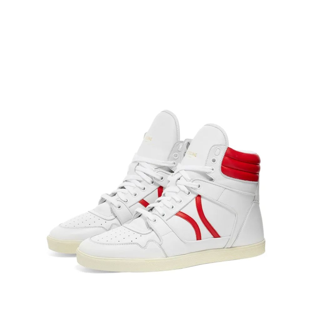 Celine White Lamb Leather Athletic Sneakers