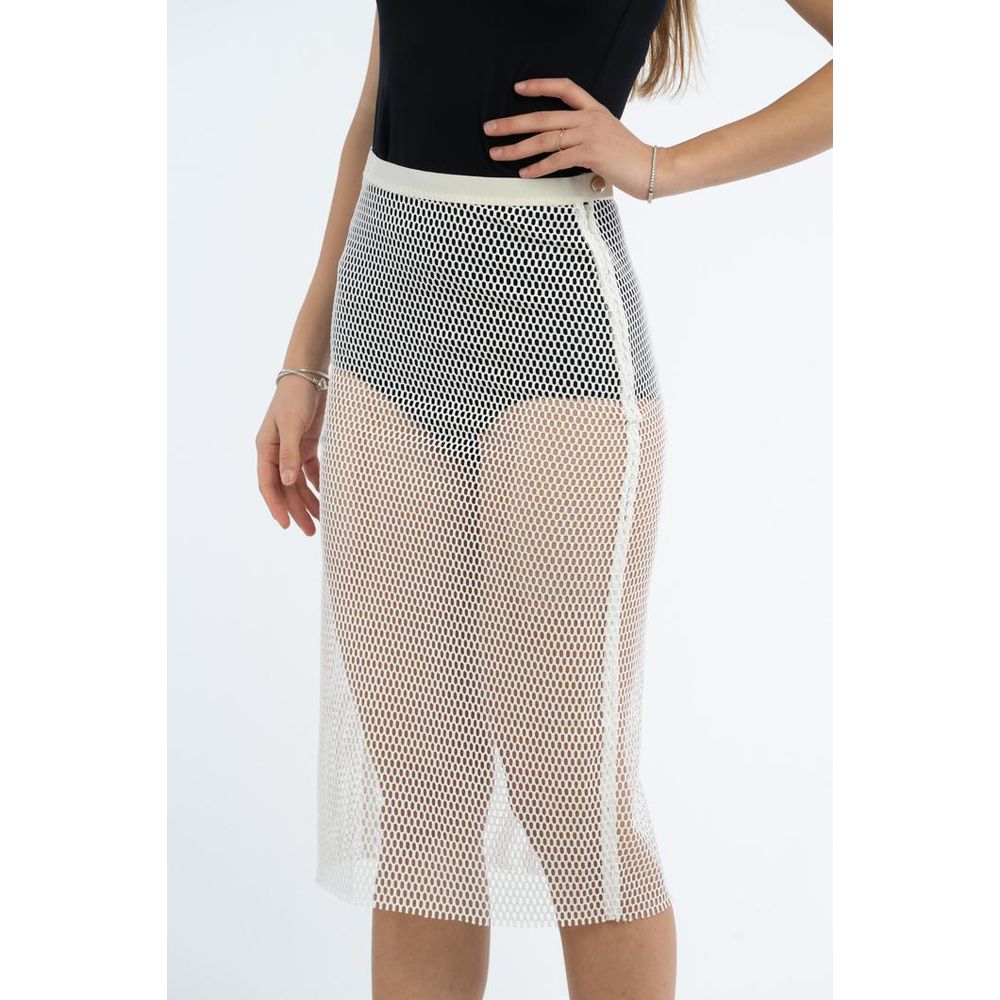 Jupe midi Patrizia Pepe en polyester blanc