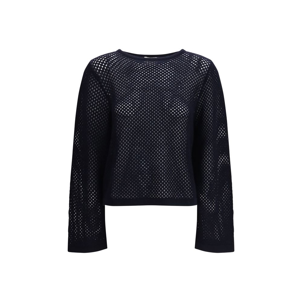 Allude Blue Fleece Wool Sweatshirt