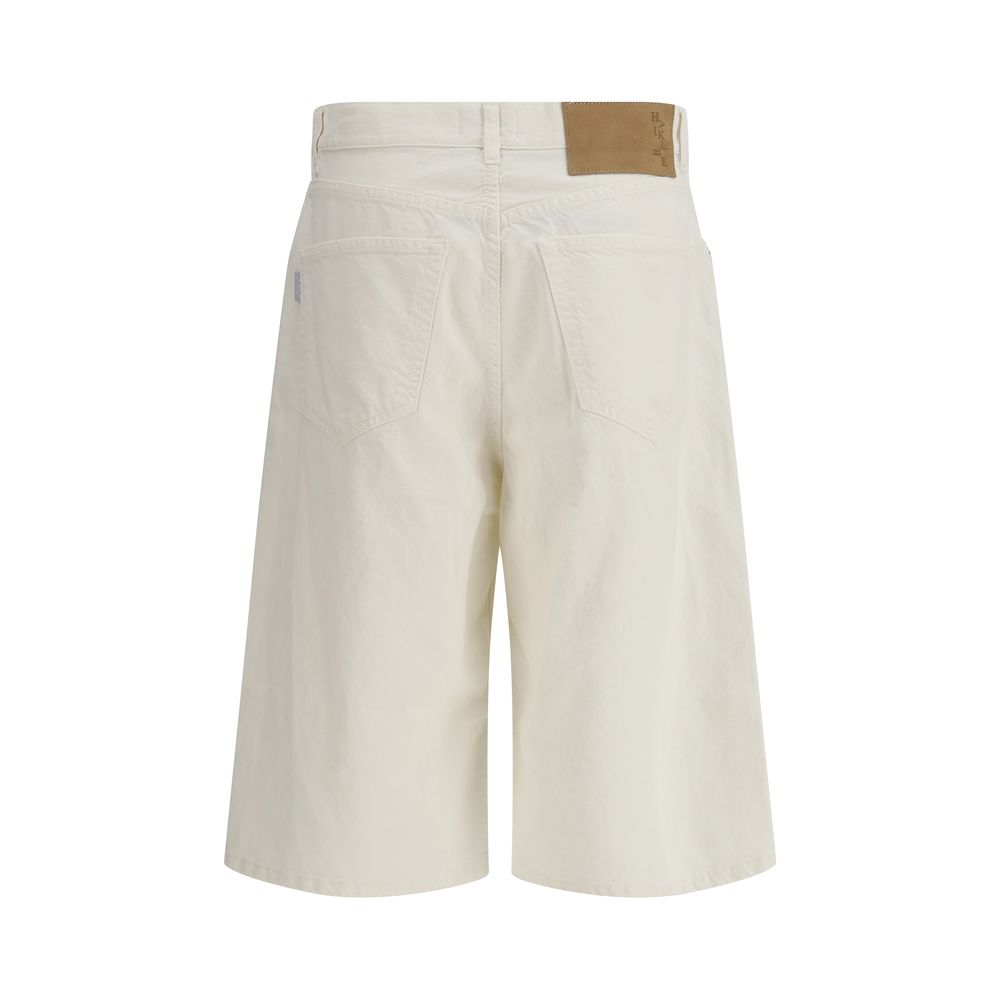 Haikure White Cotton Bermuda Shorts