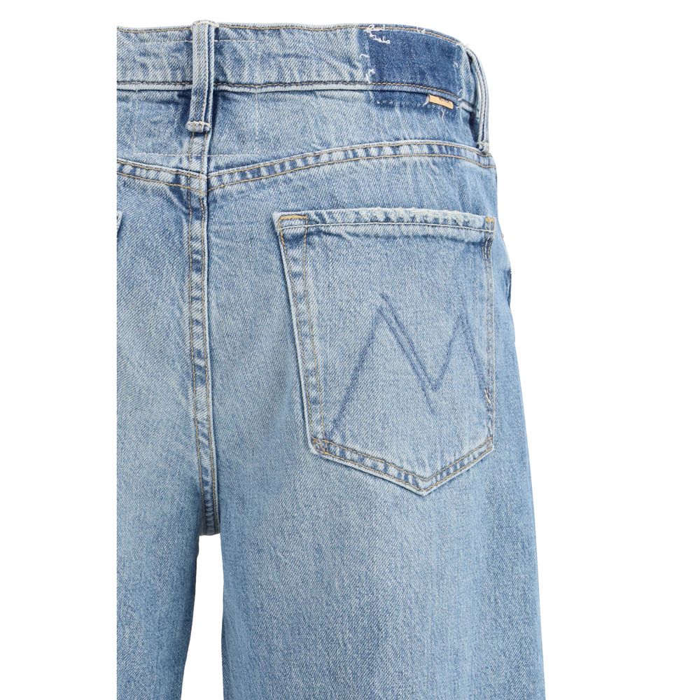 Mother Denim Blue Cotton Cropped Jeans