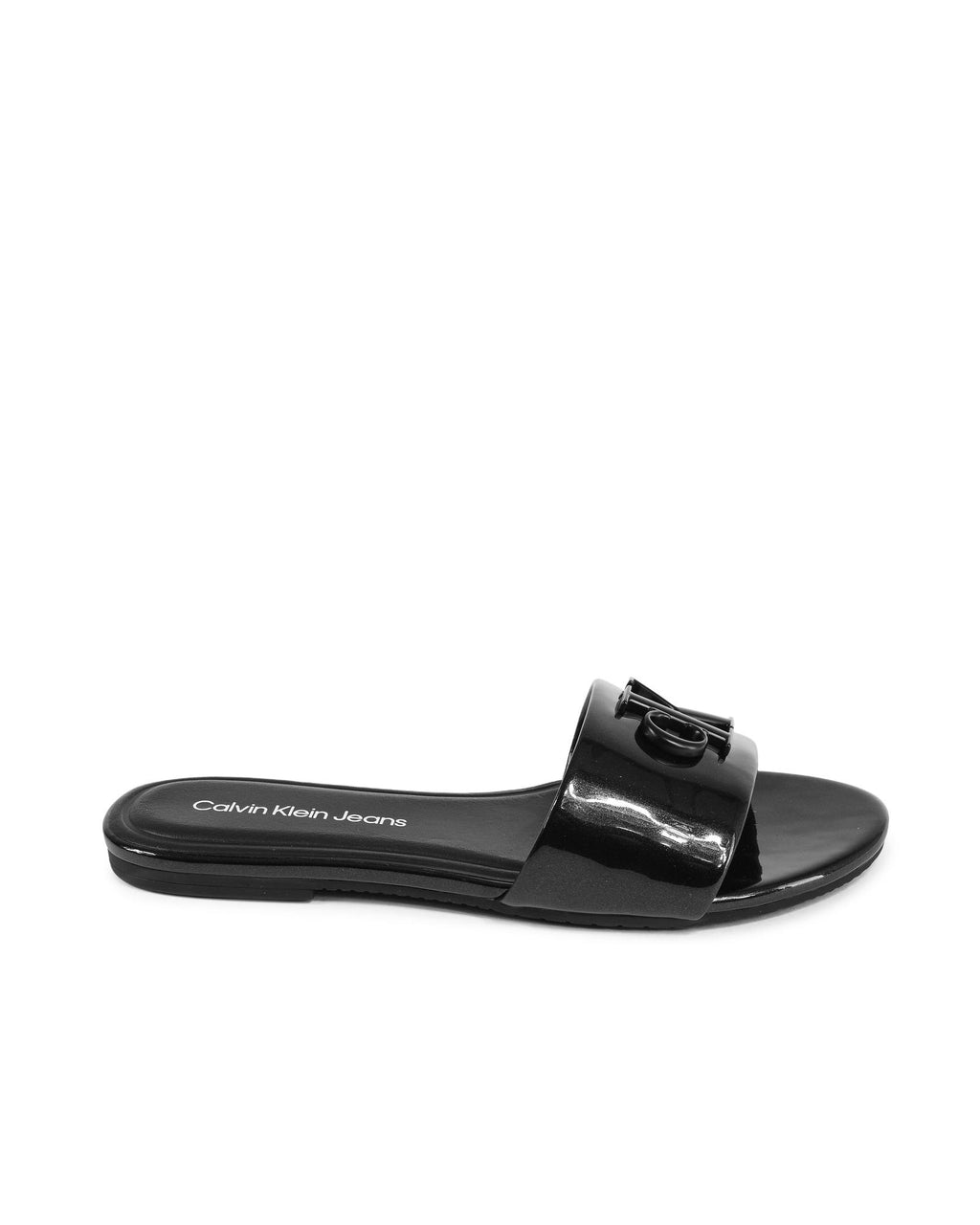 Calvin Klein Black Polyester Flat Sandals