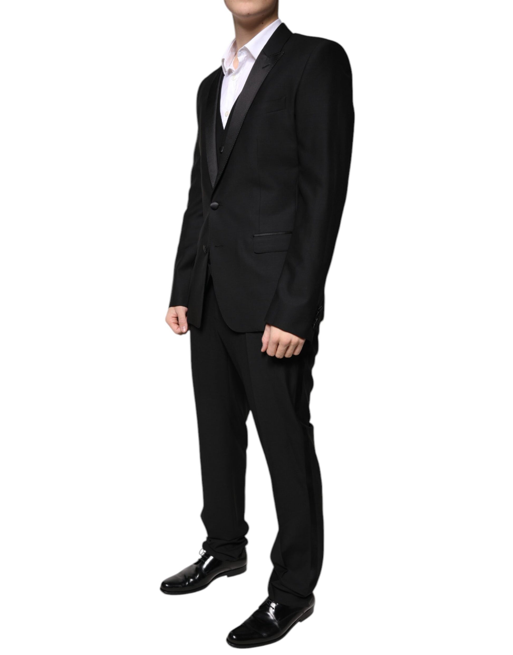 Dolce & Gabbana Black Virgin Wool Tuxedo