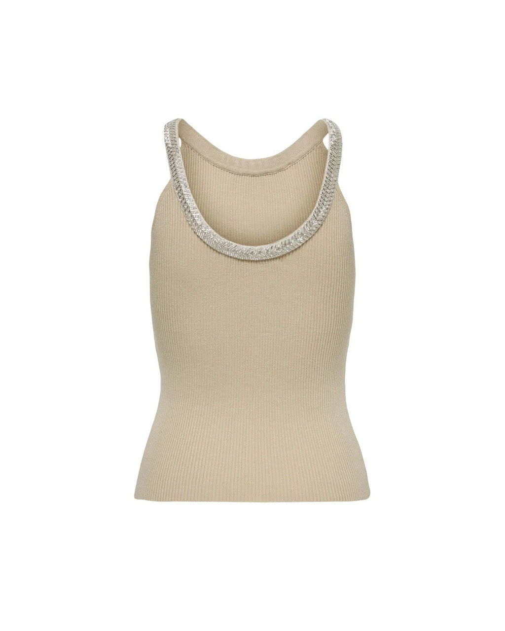 Only Beige Nylon  Elastane Tank Tops