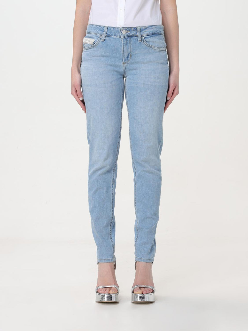 Liu Jo Blue Cotton Straight-Leg Jeans