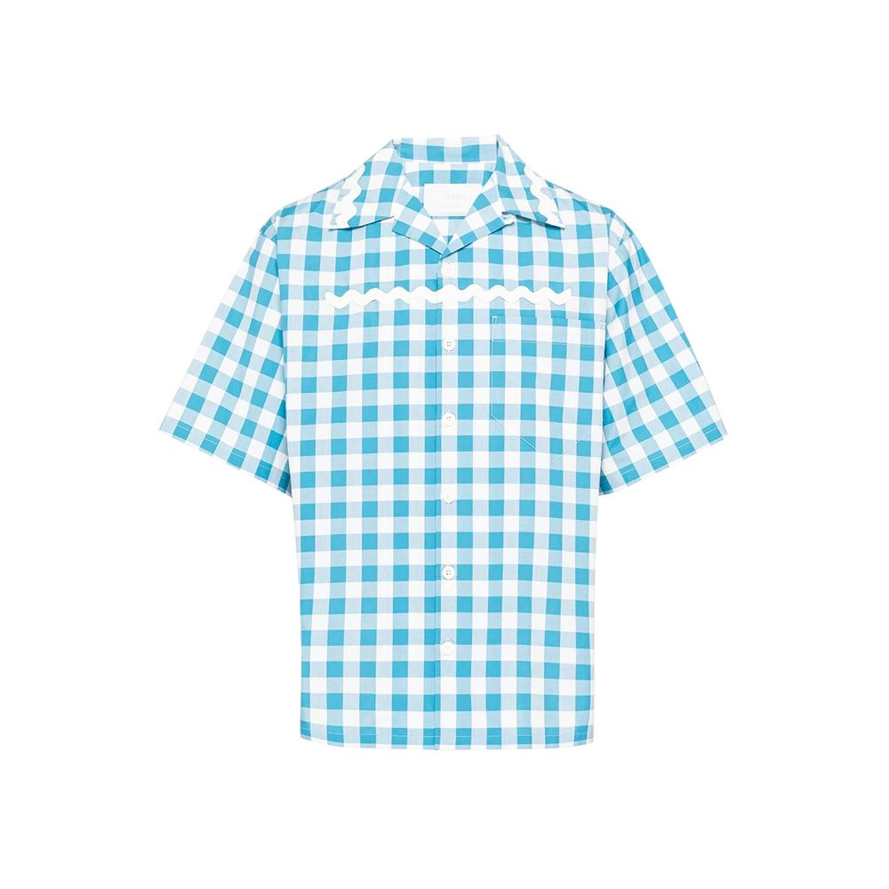 Chemise Prada en coton bleu à motifs