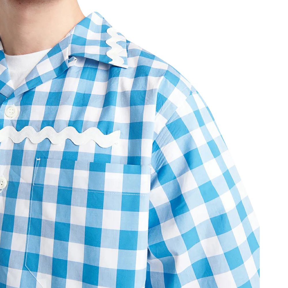 Chemise Prada en coton bleu à motifs