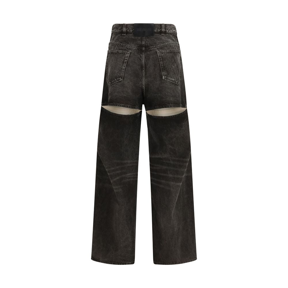 Le jean taille haute The Attico en coton noir