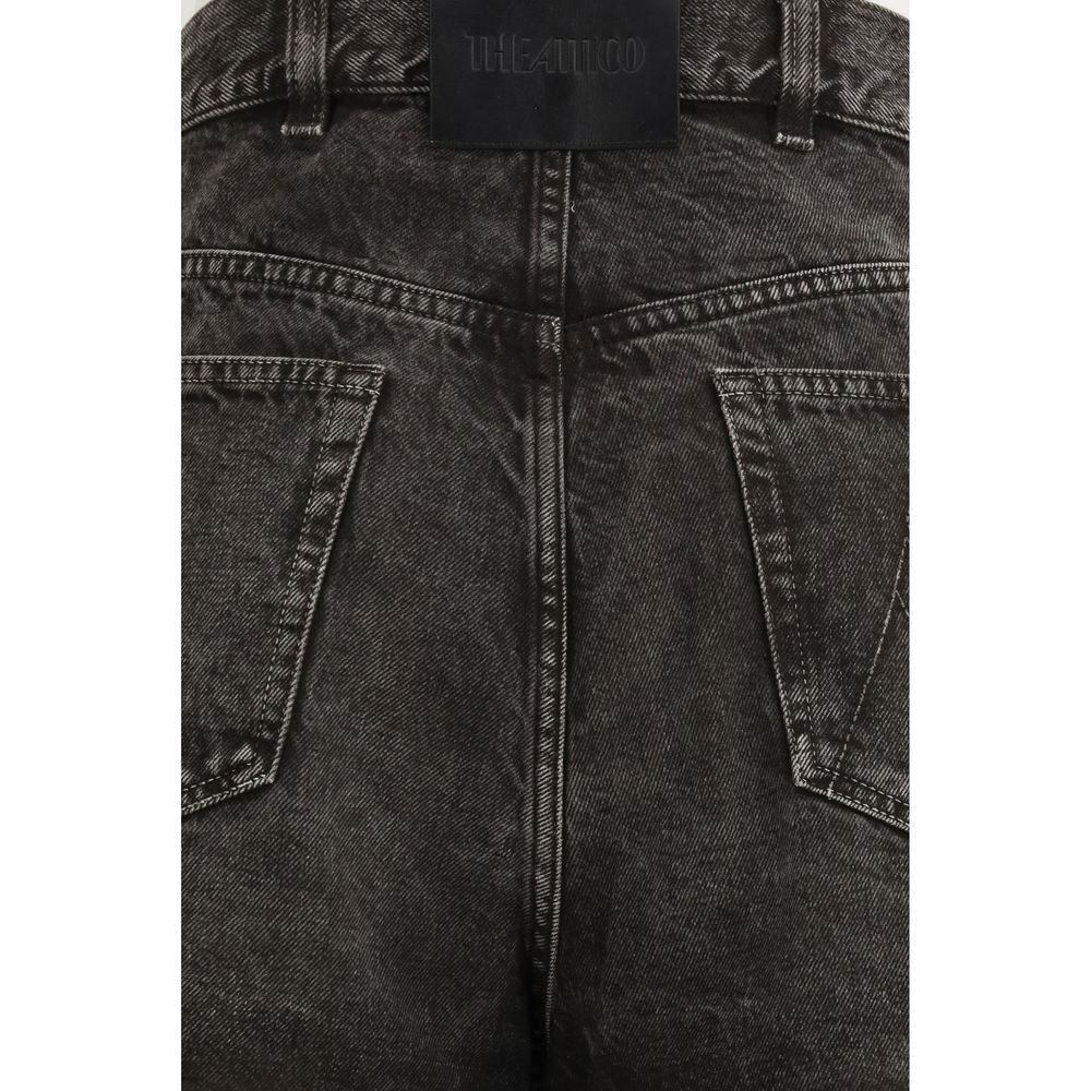 Le jean taille haute The Attico en coton noir