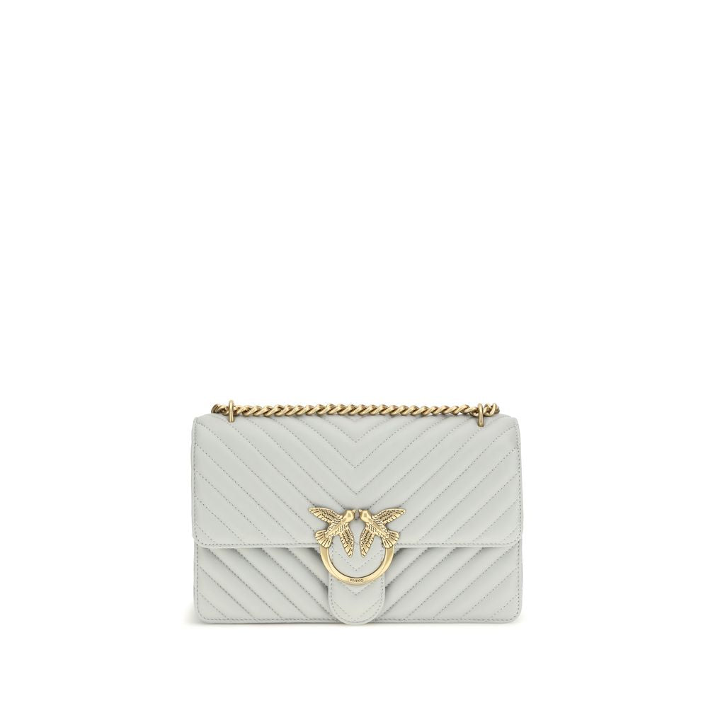 Sac à bandoulière en cuir de veau gris Bos Taurus PINKO