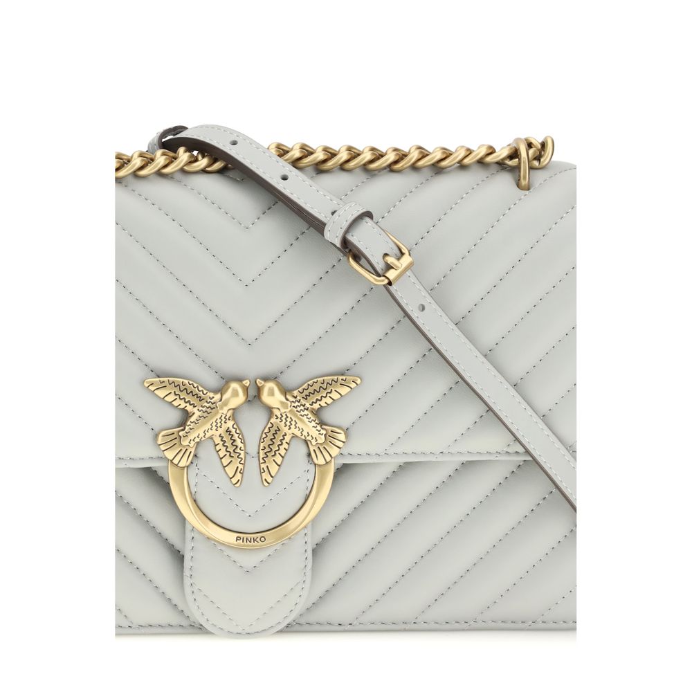 Sac à bandoulière en cuir de veau gris Bos Taurus PINKO
