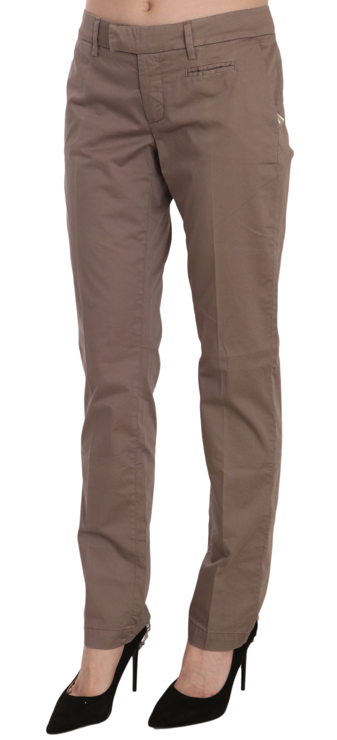 Dondup – Braune Hose mit niedrigem Bund und geradem Schnitt