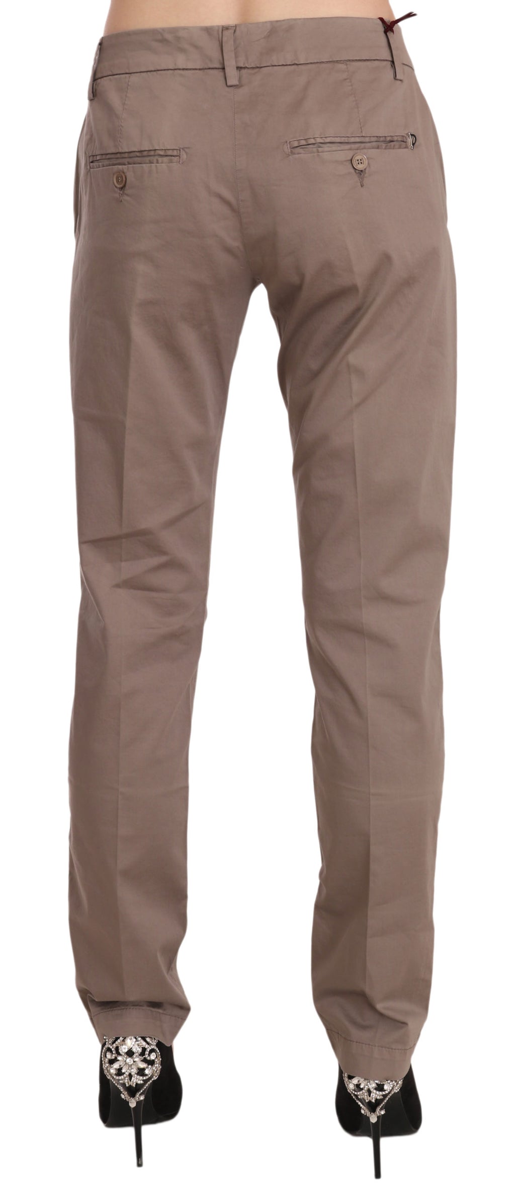 Dondup – Braune Hose mit niedrigem Bund und geradem Schnitt