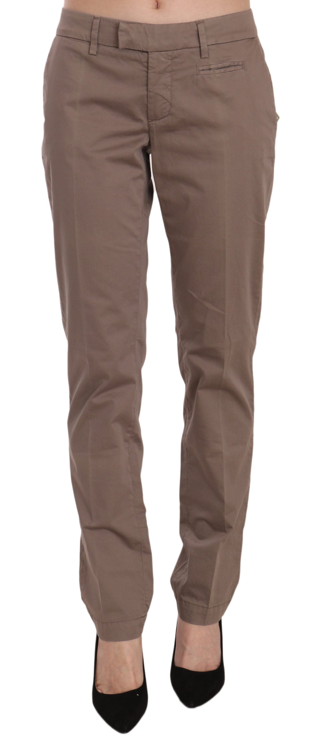 Dondup – Braune Hose mit niedrigem Bund und geradem Schnitt