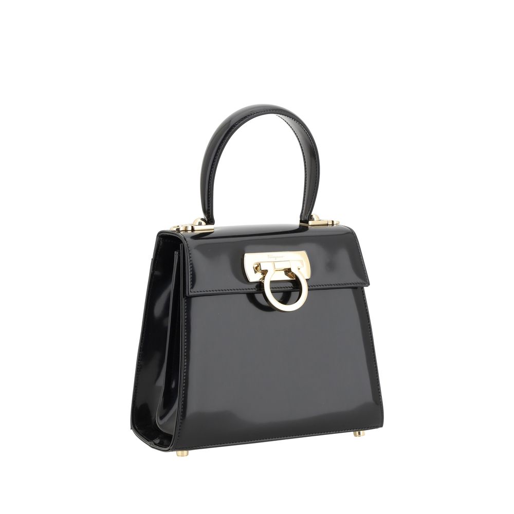 Sac à main Ferragamo en cuir de veau noir