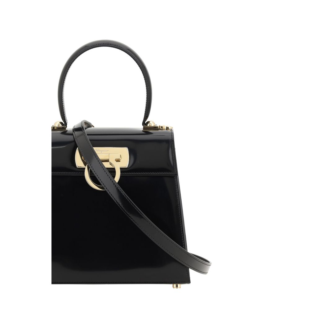 Sac à main Ferragamo en cuir de veau noir