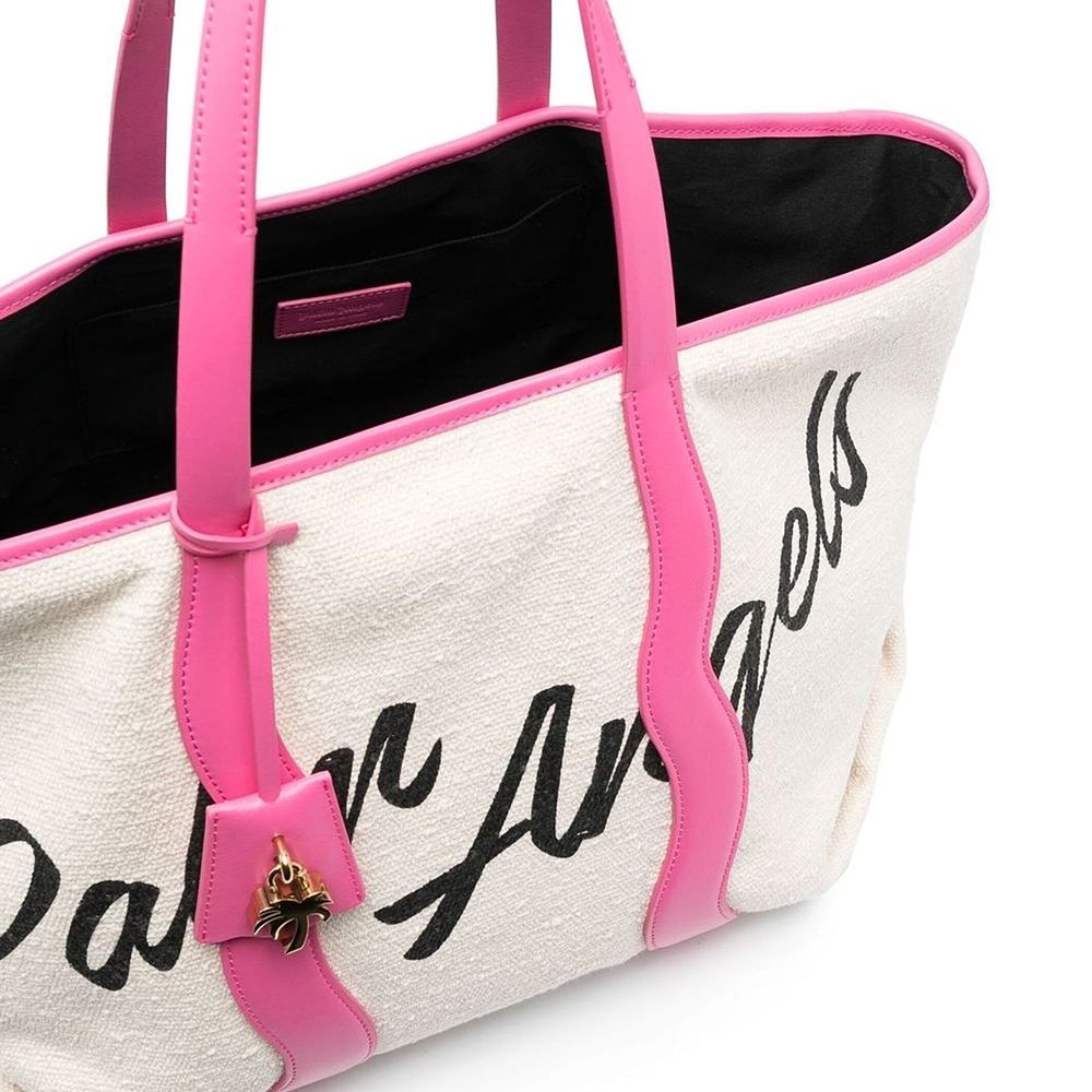 Sac cabas en toile blanc Palm Angels