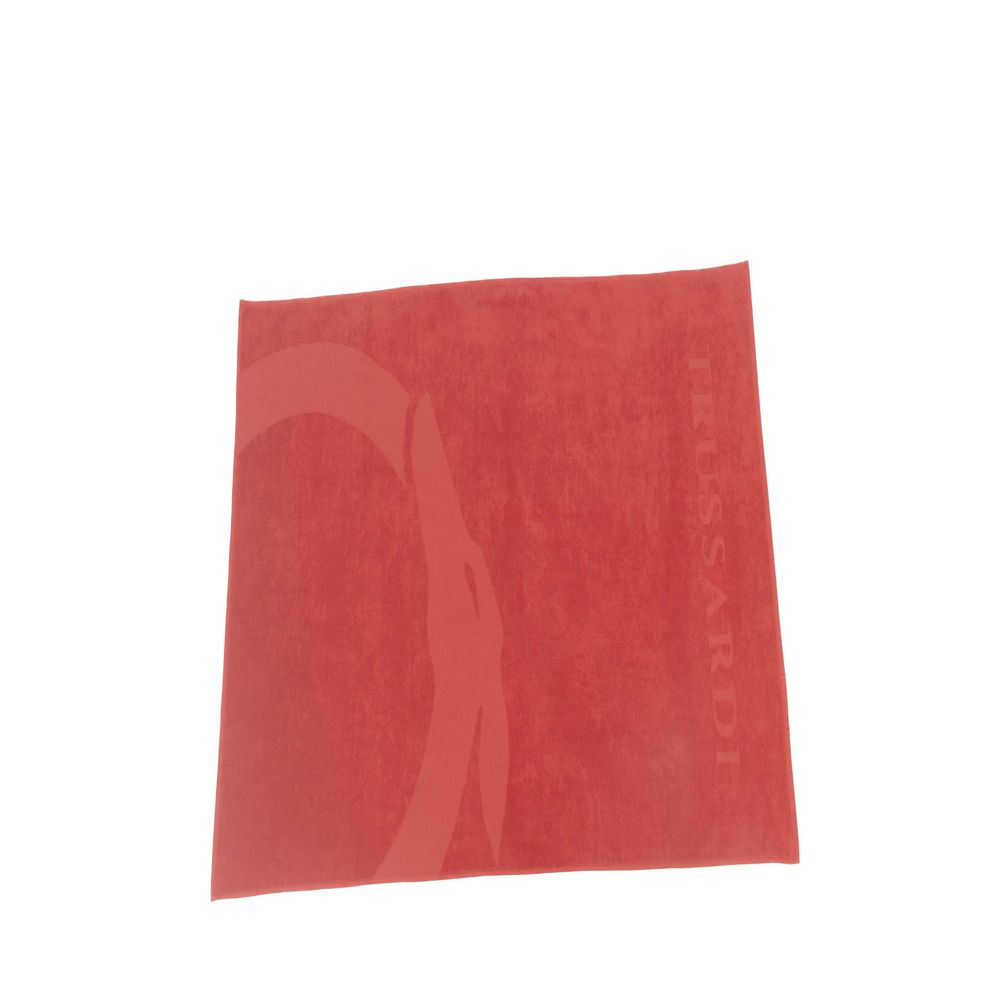 Serviette de bain homme Trussardi Beachwear en coton rouge