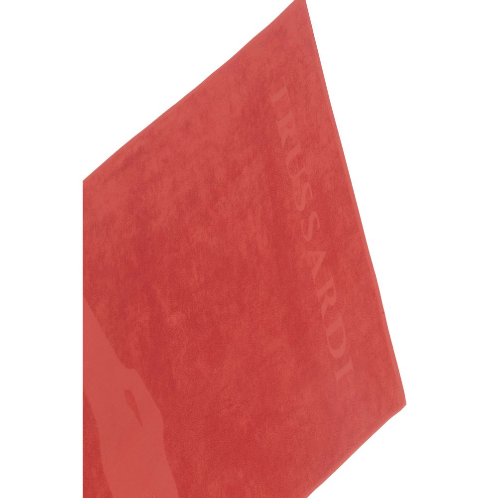 Serviette de bain homme Trussardi Beachwear en coton rouge