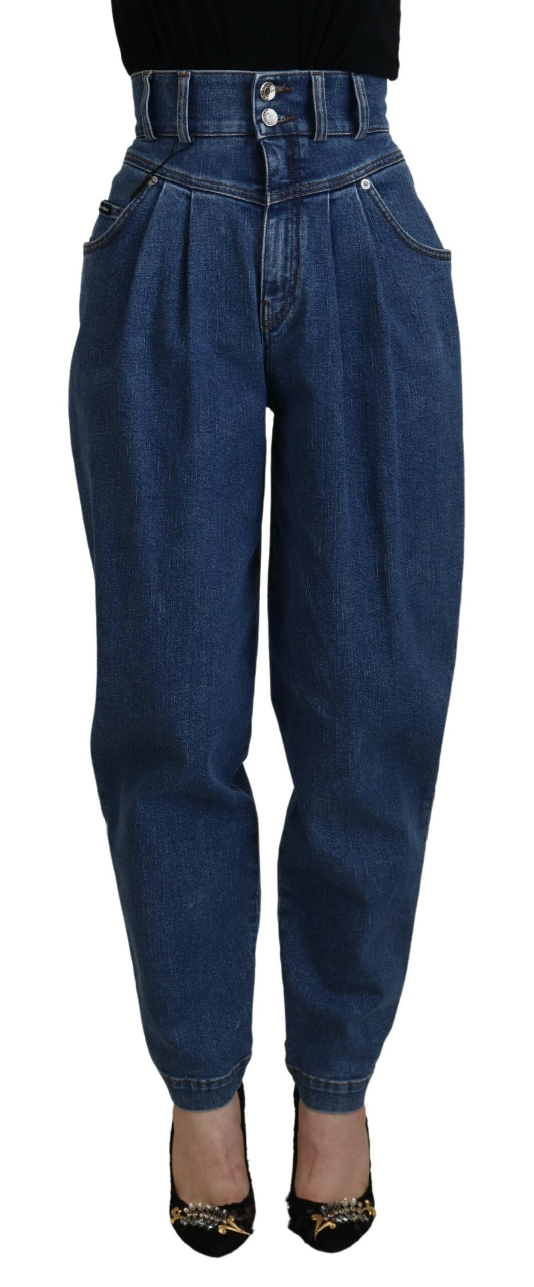 Jean taille haute Dolce & Gabbana en coton bleu