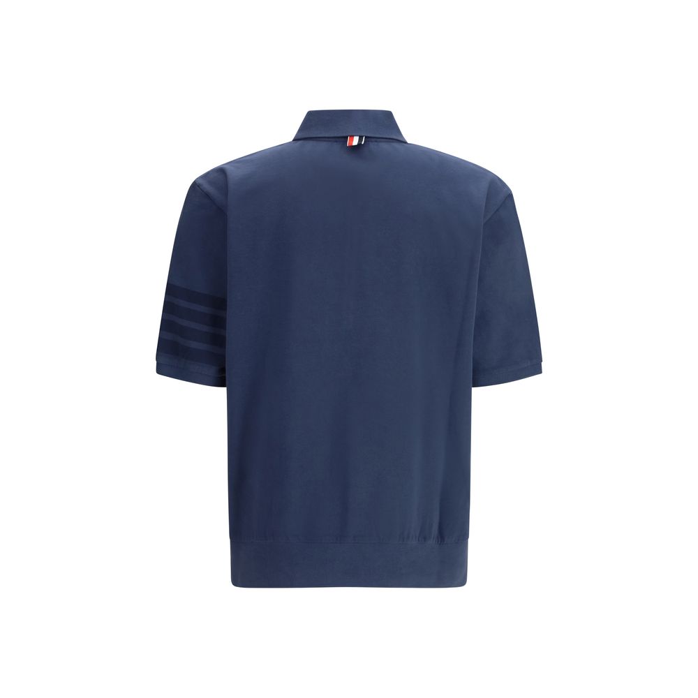 Polo en coton bleu Thom Browne