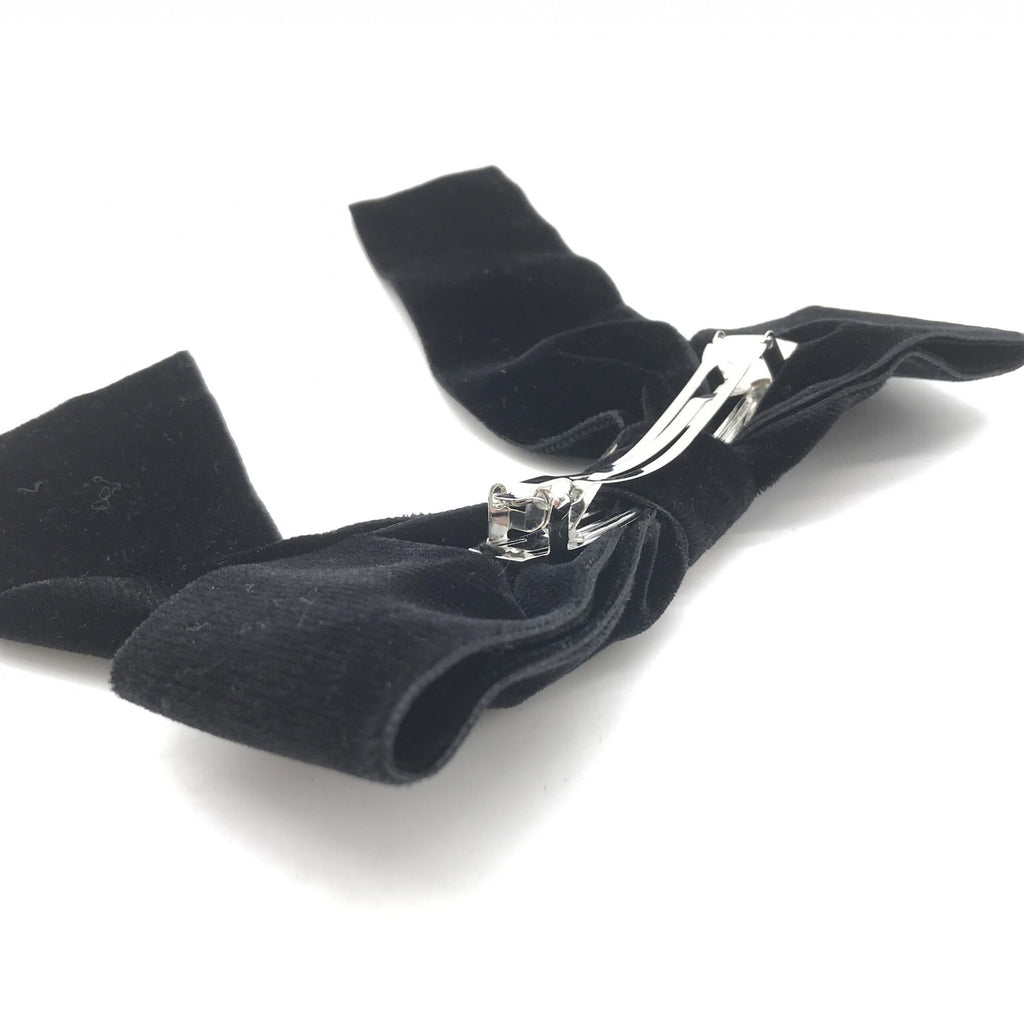 Chanel Black Velvet Bow Hair Accessory