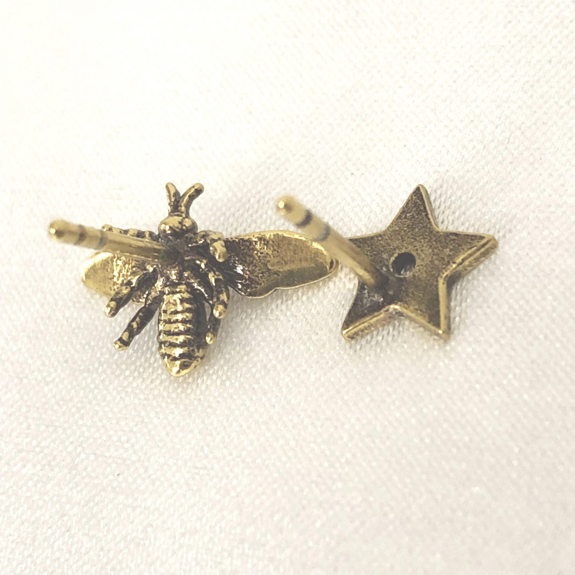 Boucles d'oreilles abeille en métal ornées de cristaux Christian Dior
