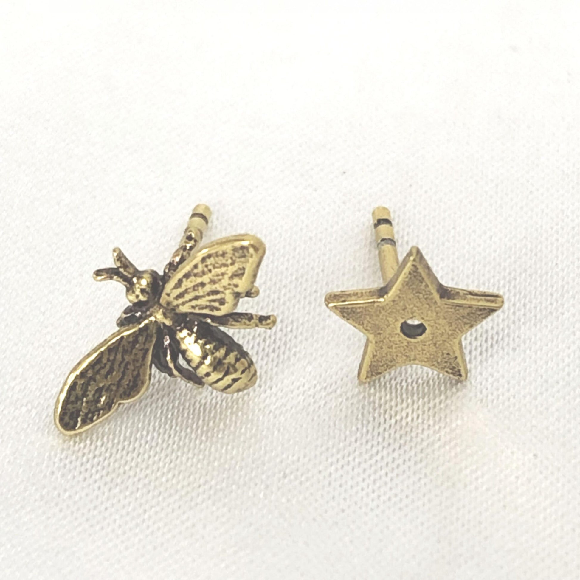 Boucles d'oreilles abeille en métal ornées de cristaux Christian Dior