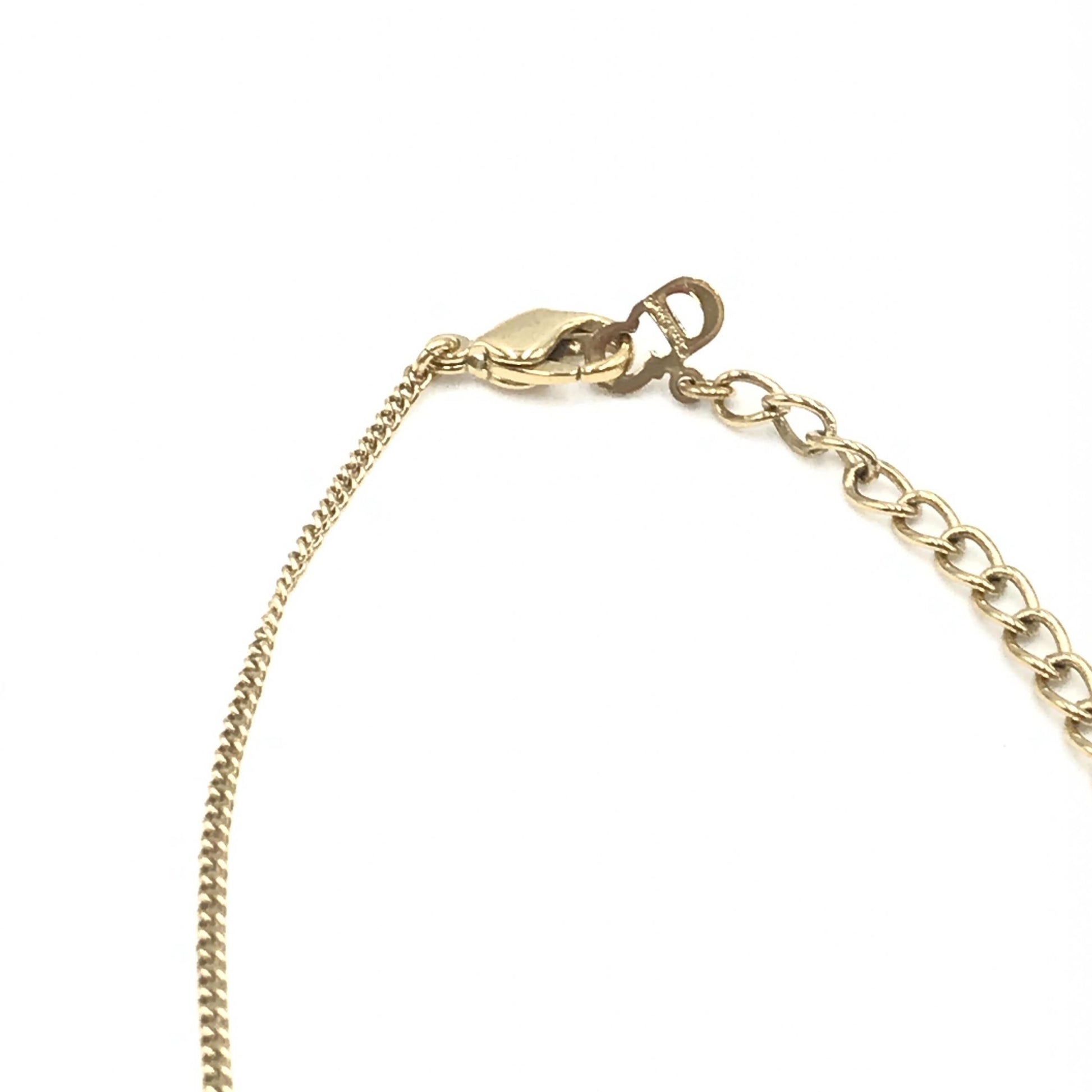 Collier Christian Dior motif dauphin en strass et plaqué or