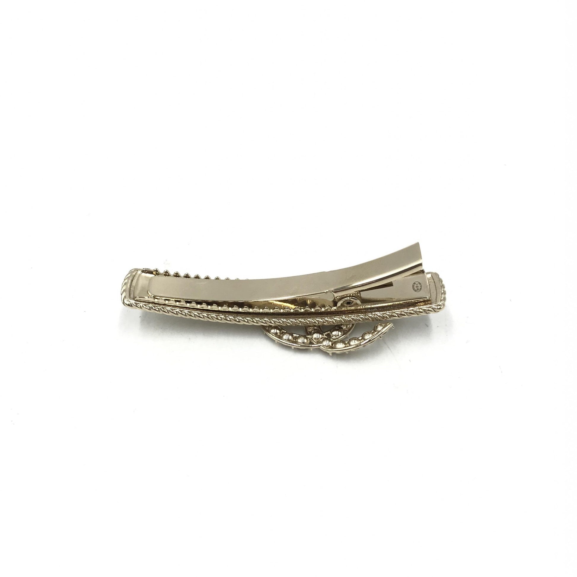 Barrette à cheveux Chanel Crystal Pearl CC