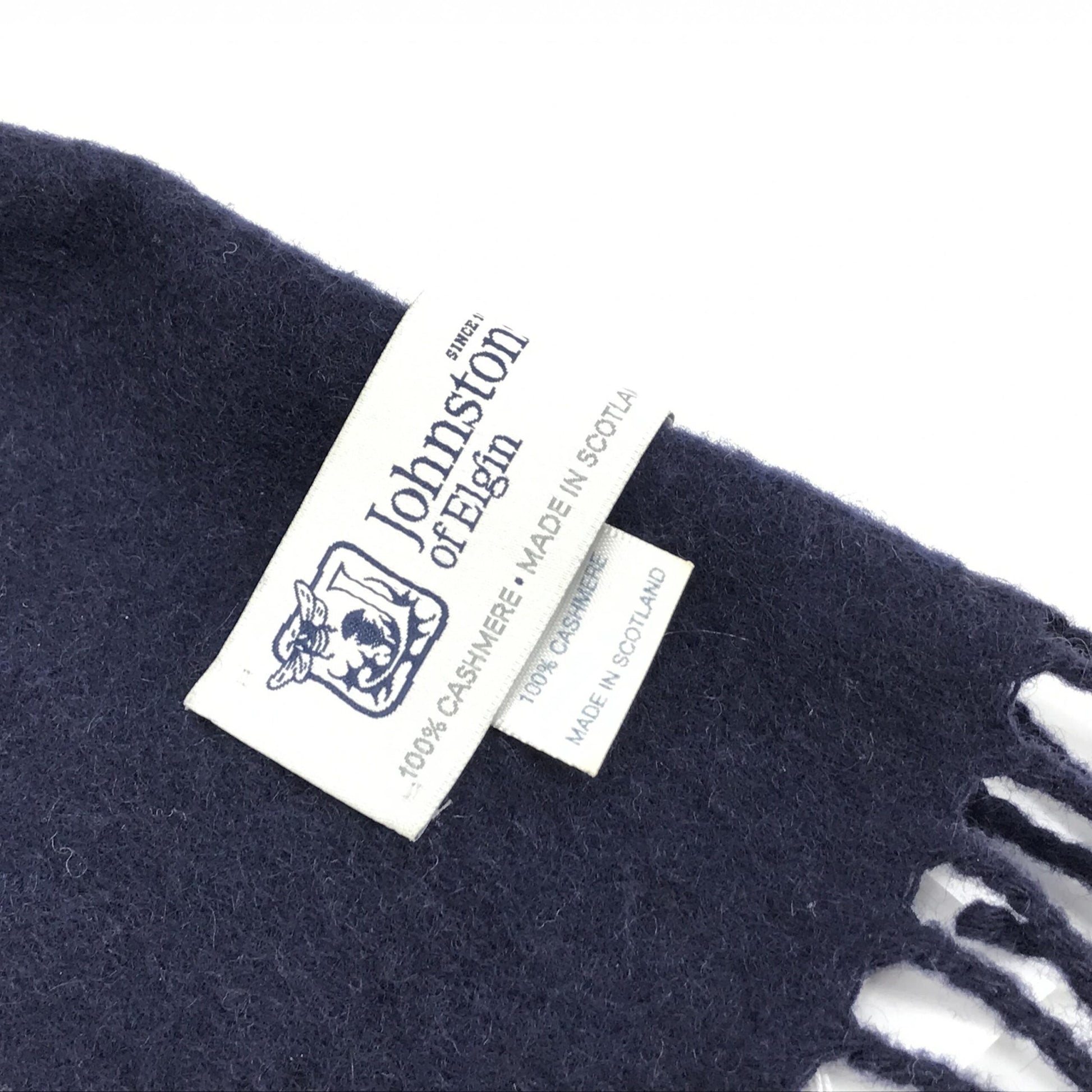 Johnstons of elgin Navy Blue Soft Wool Scarf