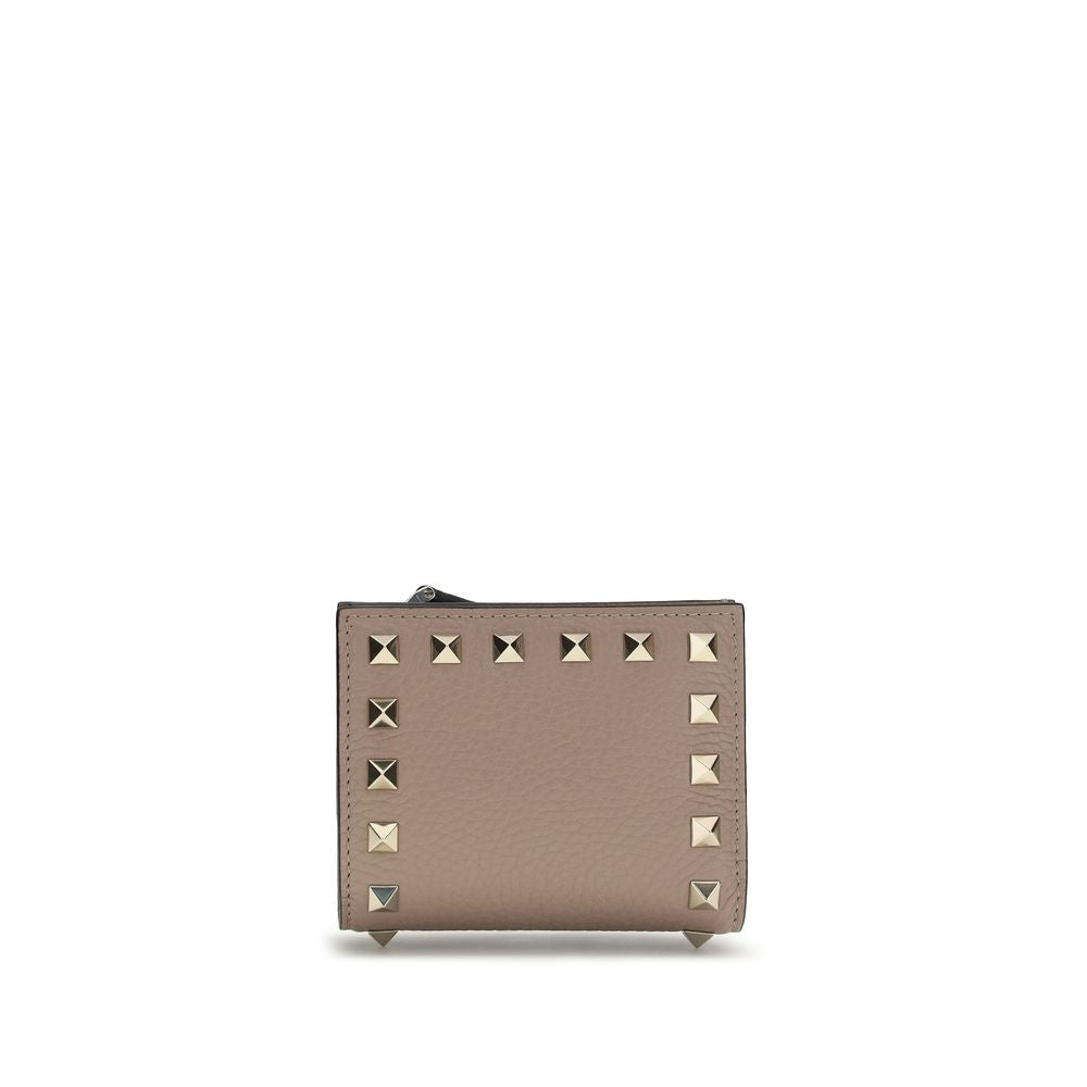 Portefeuille Valentino Garavani gris en agneau Ovis Aries Aries