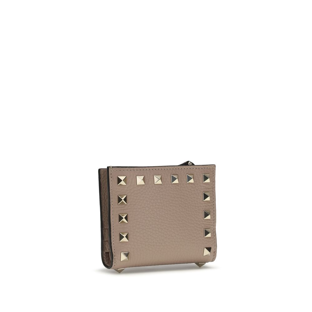 Portefeuille Valentino Garavani gris en agneau Ovis Aries Aries