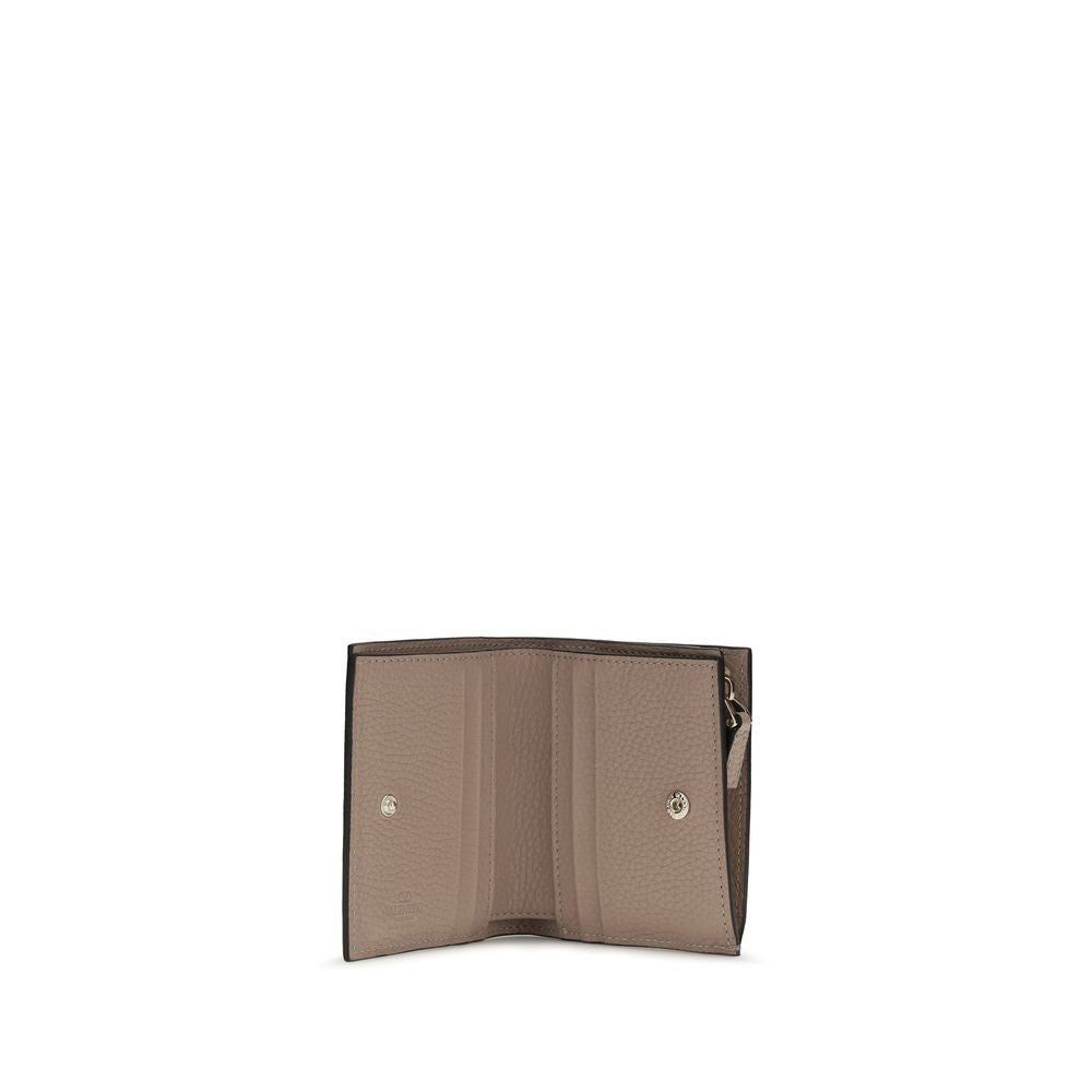 Portefeuille Valentino Garavani gris en agneau Ovis Aries Aries