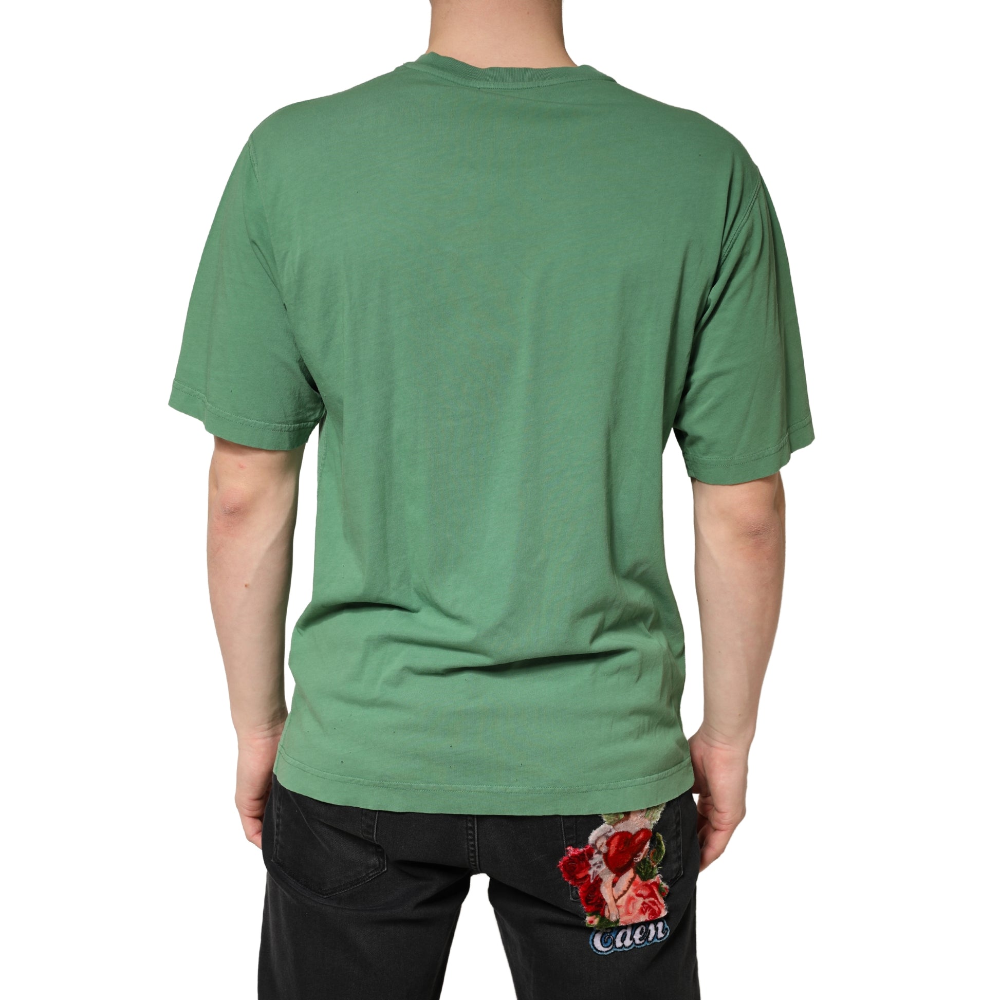 T-shirt Dolce & Gabbana en coton vert clair à col ras du cou et manches courtes