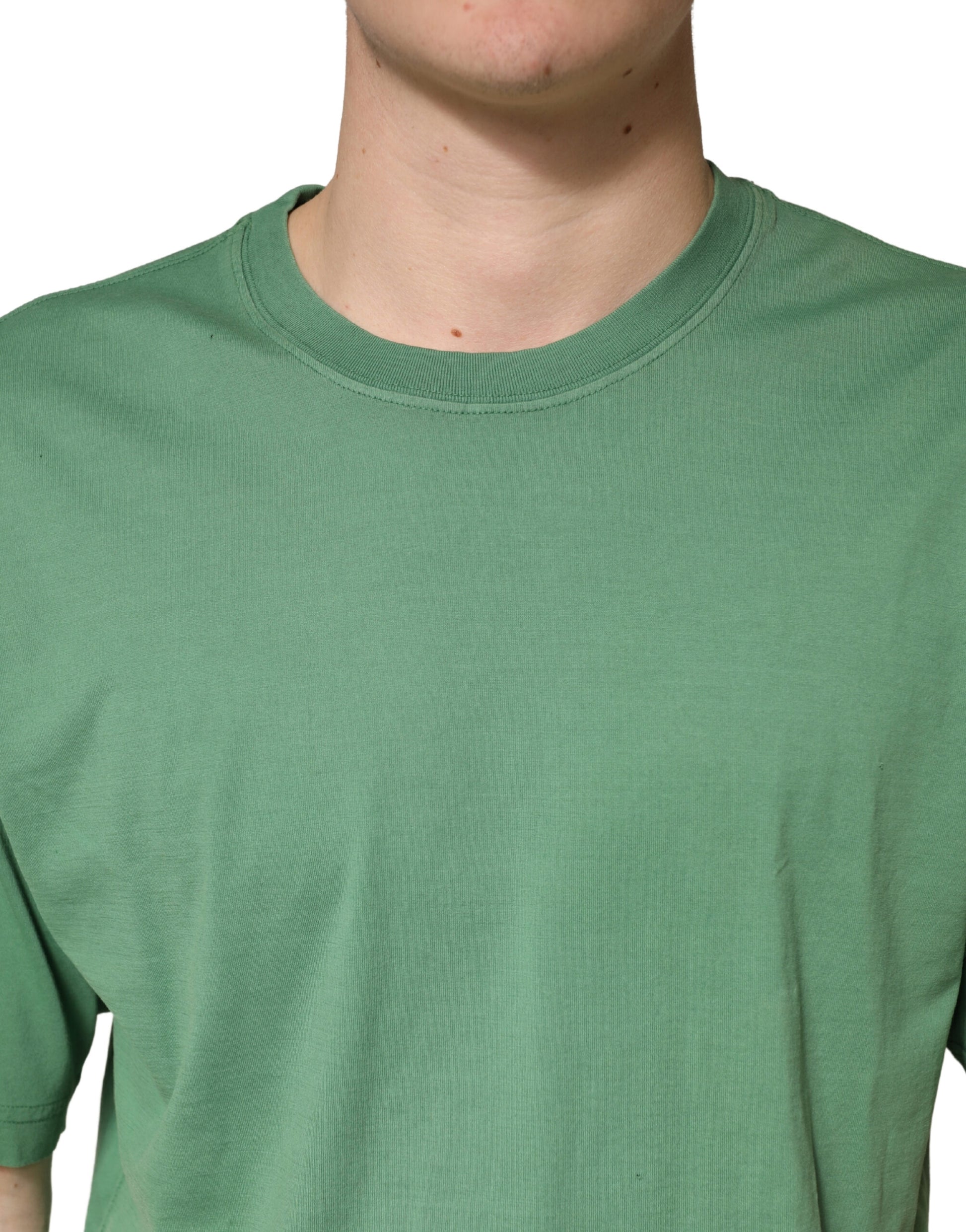 T-shirt Dolce & Gabbana en coton vert clair à col ras du cou et manches courtes