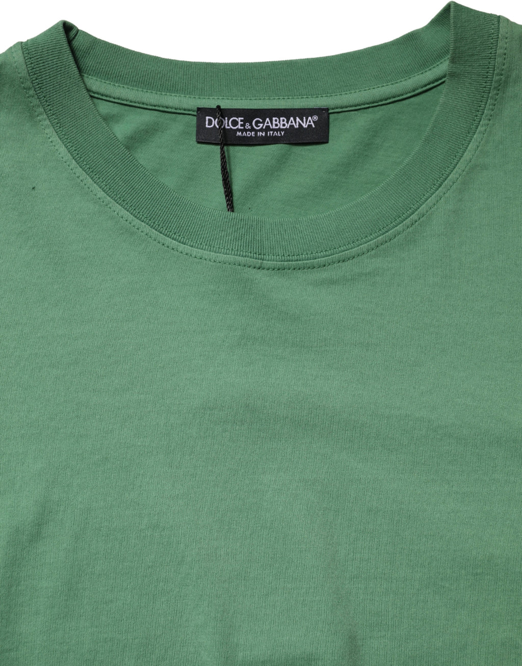 T-shirt Dolce & Gabbana en coton vert clair à col ras du cou et manches courtes
