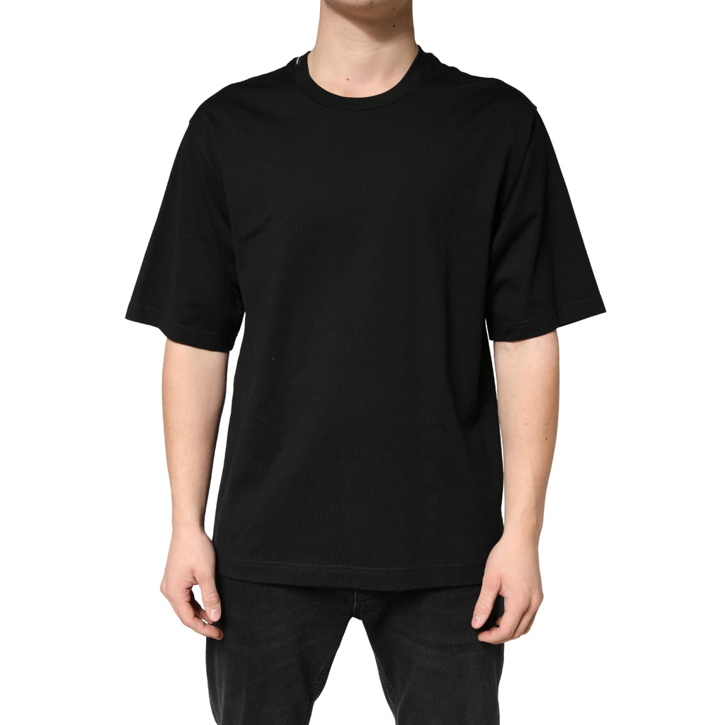 T-shirt ras du cou Dolce & Gabbana en coton noir à manches courtes