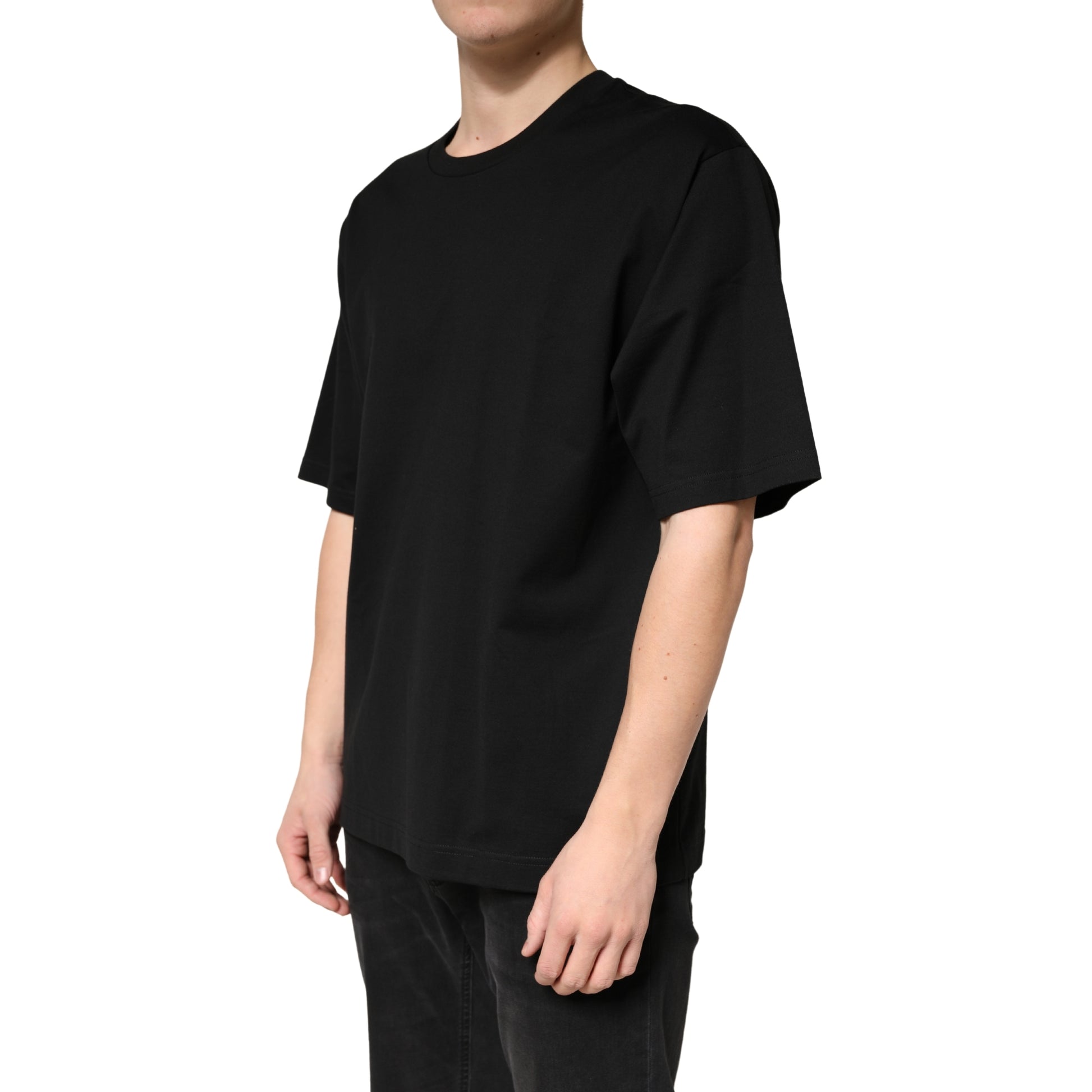 T-shirt ras du cou Dolce & Gabbana en coton noir à manches courtes