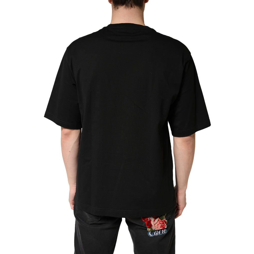 T-shirt ras du cou Dolce & Gabbana en coton noir à manches courtes