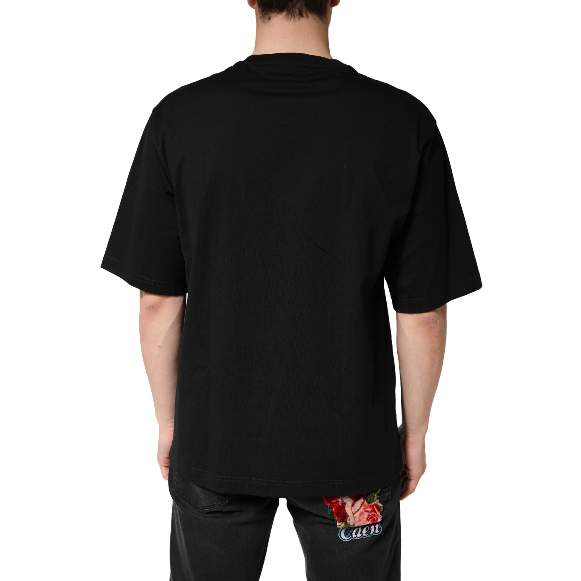T-shirt ras du cou Dolce & Gabbana en coton noir à manches courtes