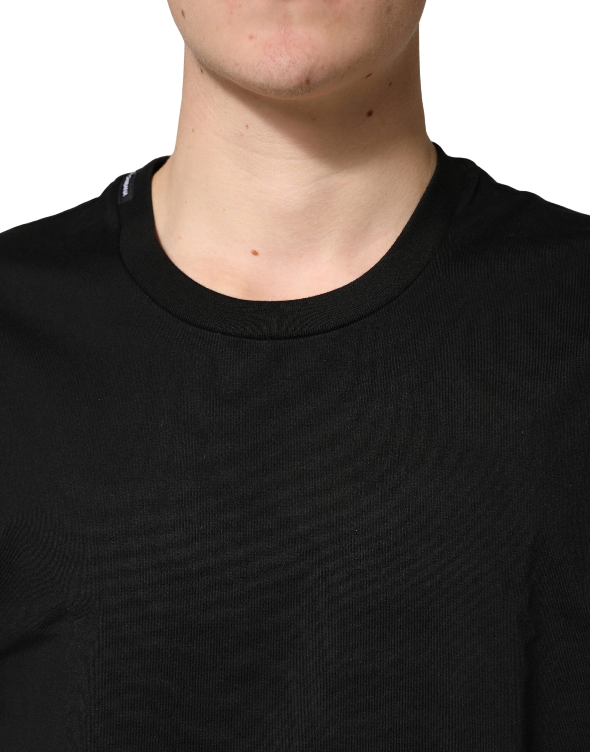 T-shirt ras du cou Dolce & Gabbana en coton noir à manches courtes