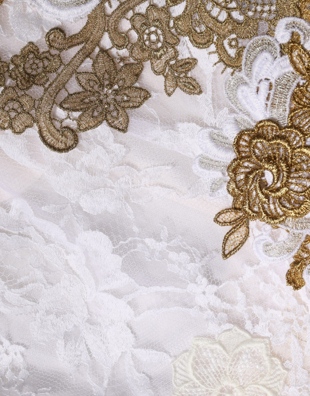 Robe sans manches Dolce & Gabbana en soie ornée de dentelle ivoire