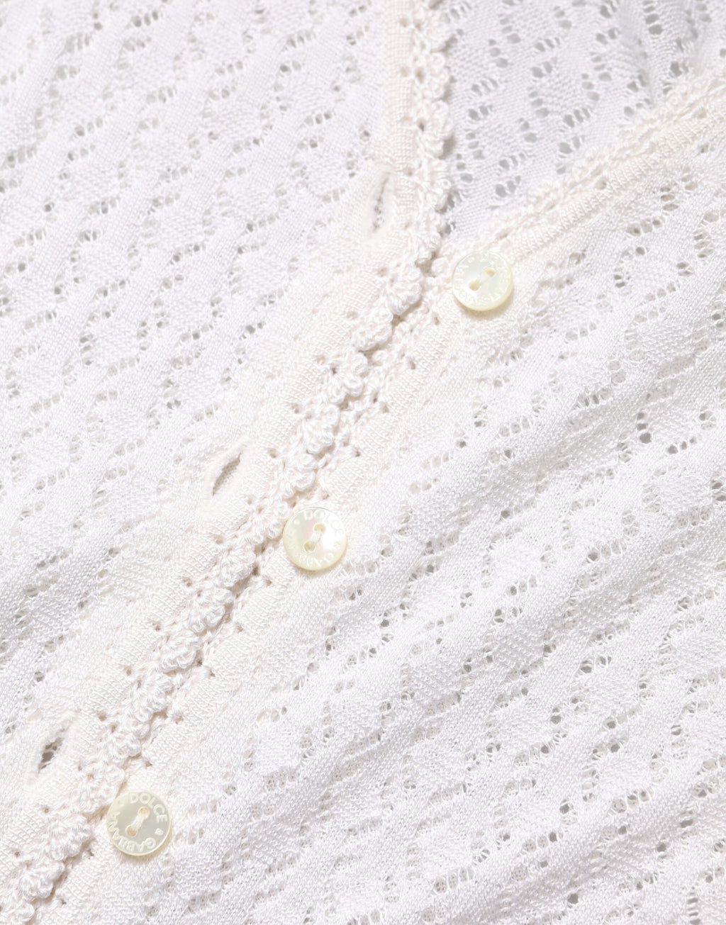 Cardigan en soie tricoté à manches longues Dolce & Gabbana en dentelle blanche
