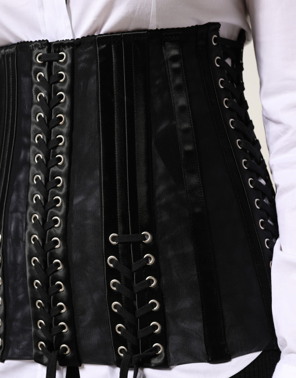 Haut corset bustier à lacets Dolce & Gabbana en dentelle noire